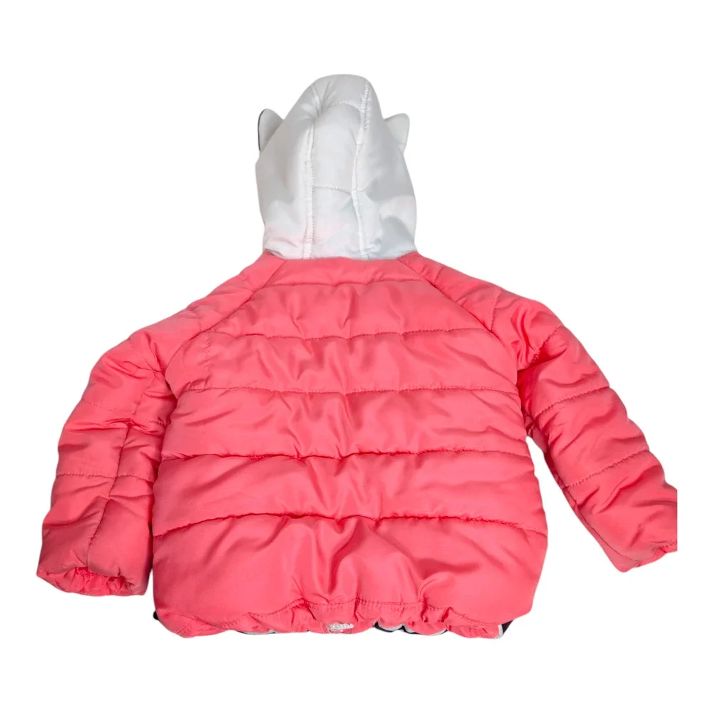 Gabby's Dollhouse Toddler Girl Size 2T Pink Puffer Coat Pandy Cat Character Hood